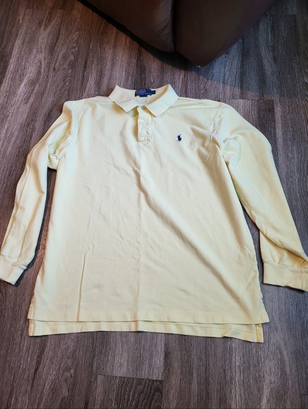 Ralph Lauren Long Sleeve Polo Shirt - Pale Yellow